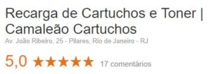 Avaliação Recarga de Cartucho Google Veja nossas avaliação no Google